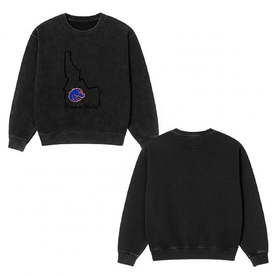 Boise State Broncos Idaho Offilly Double Sided Mineral Wash Sweatshirts