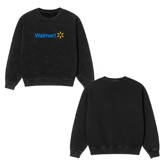 Walmart Logo Baseball Jerseys Double Sided Mineral Wash Sweatshirts