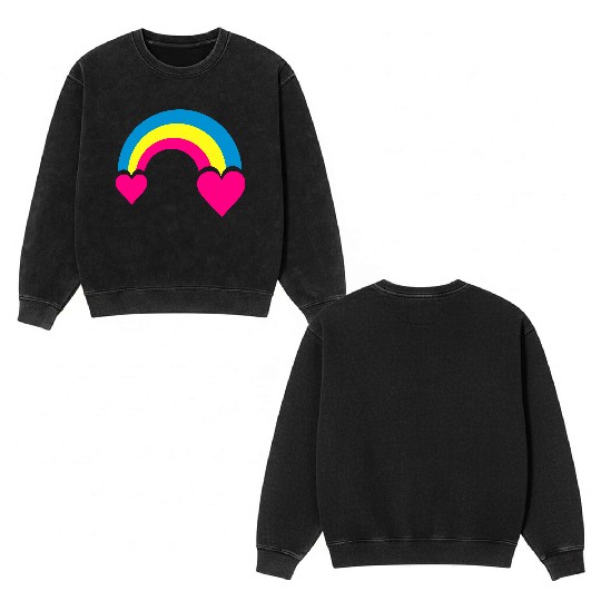 rainbow & hearts Double Sided Mineral Wash Sweatshirts