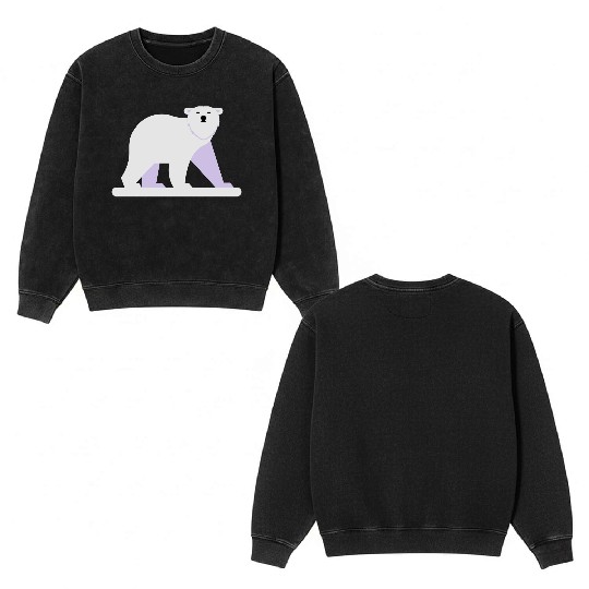 Polar bear Double Sided Mineral Wash Sweatshirts