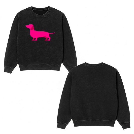 dachshund Double Sided Mineral Wash Sweatshirts