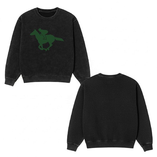 horse racing Double Sided Mineral Wash Sweatshirts