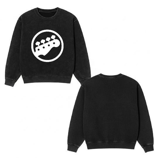 Bass Guitar Player Double Sided Mineral Wash Sweatshirts