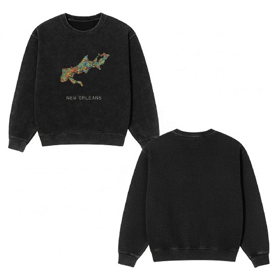new orleans Double Sided Mineral Wash Sweatshirts