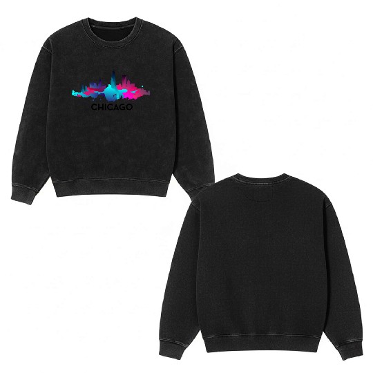 chicago Double Sided Mineral Wash Sweatshirts