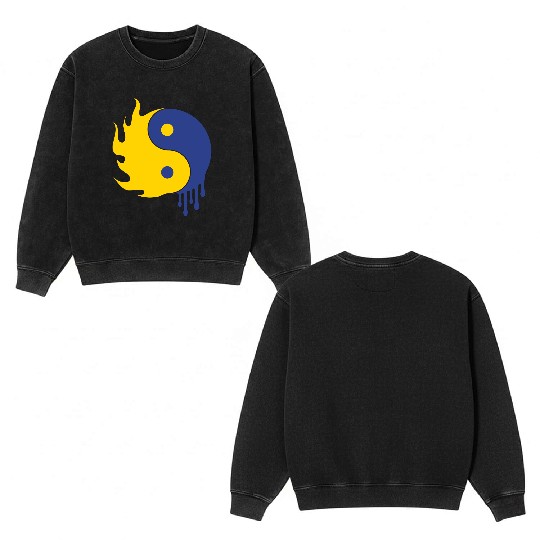 Ying Yang Double Sided Mineral Wash Sweatshirts