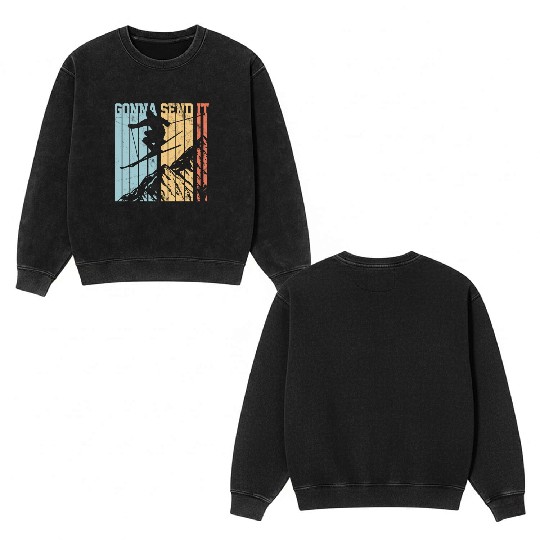 Gonna Send It - Ski Vintage Gift Double Sided Mineral Wash Sweatshirts