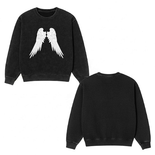Angel Wings Double Sided Mineral Wash Sweatshirts