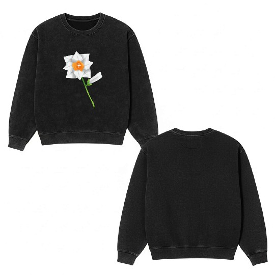 Flower Spring Daffodil Narcissus White - Gift Idea Double Sided Mineral Wash Sweatshirts