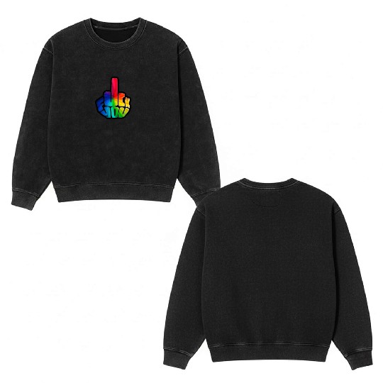 Funny Cute Middle Finger Vintage Double Sided Mineral Wash Sweatshirts - F*ck You