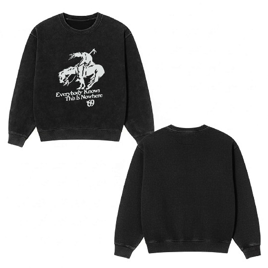 Neil Young And Crazy Horse Rock End Of The Trail H Double Sided Mineral Wash Sweatshirts