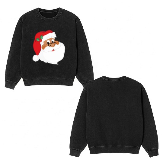 Santa Claus Double Sided Mineral Wash Sweatshirts