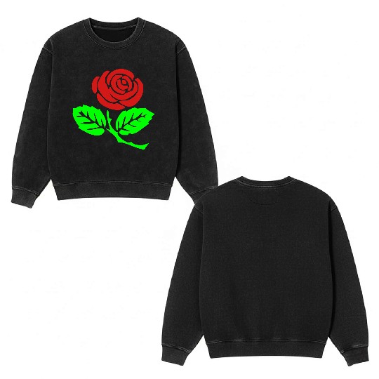 rose - flower Double Sided Mineral Wash Sweatshirts