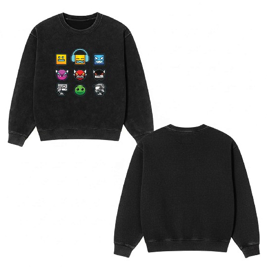 geometry dash insane Double Sided Mineral Wash Sweatshirts
