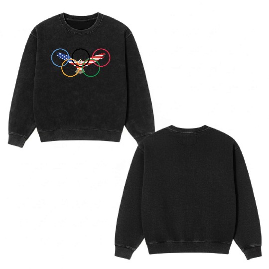 usa olympics Double Sided Mineral Wash Sweatshirts