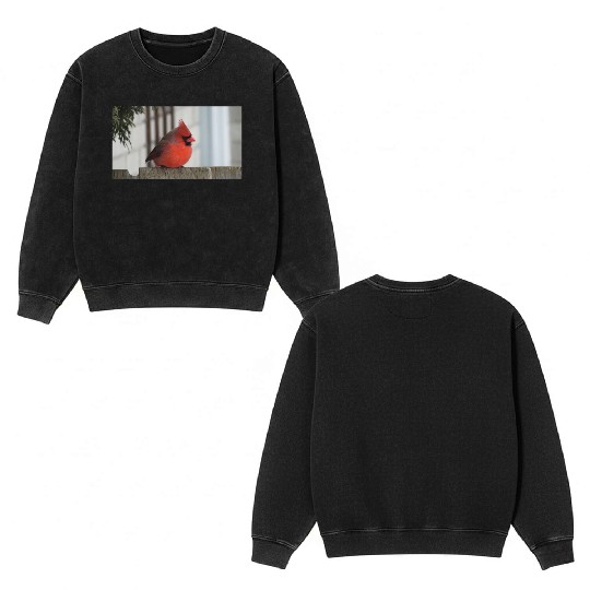 Brilliant Cardinal Bird 2 Double Sided Mineral Wash Sweatshirts