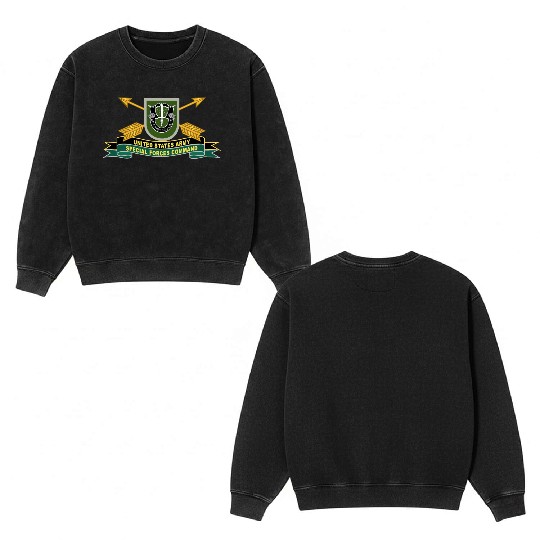 Army US Army Special Forces Command Flash Double Sided Mineral Wash Sweatshirts