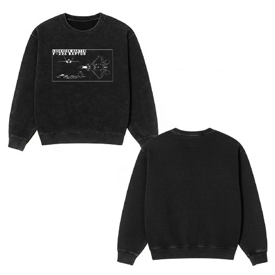 LOCKHEED MARTIN F 22 Double Sided Mineral Wash Sweatshirts
