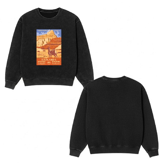 Badlands National Park WPA Double Sided Mineral Wash Sweatshirts