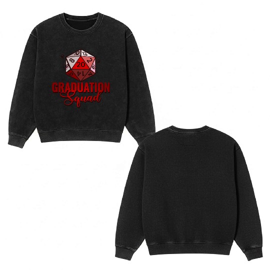 Graduation Squad College Friends School Grad T-Shi Double Sided Mineral Wash Sweatshirts