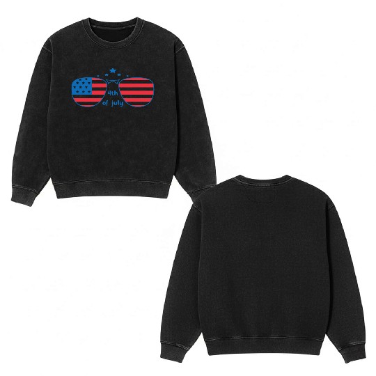 Happy Fourth Of July Double Sided Mineral Wash Sweatshirts