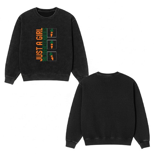 Carrot Vegetable Double Sided Mineral Wash Sweatshirts, Just A Girl Who Loves