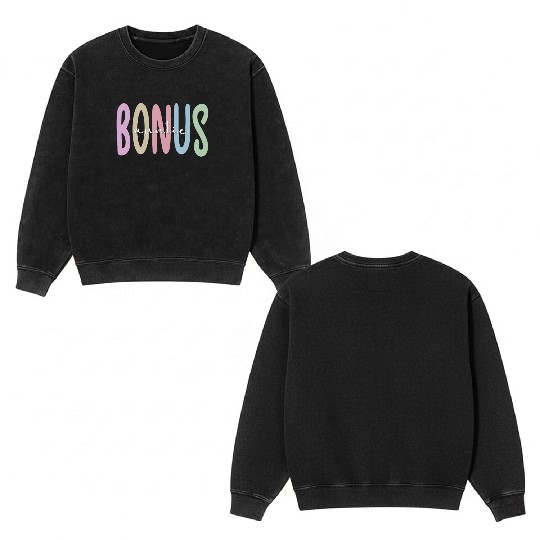 Proud Bonus Auntie Step Aunt Appreciation Gifts Double Sided Mineral Wash Sweatshirts