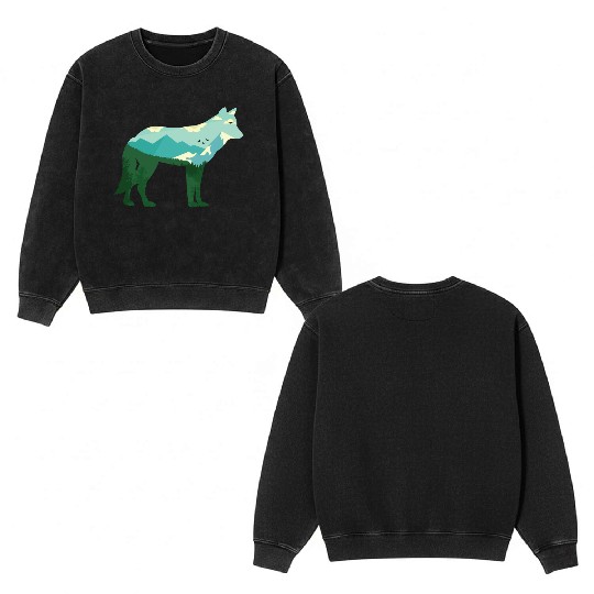 Mountain Wolf Double Sided Mineral Wash Sweatshirts