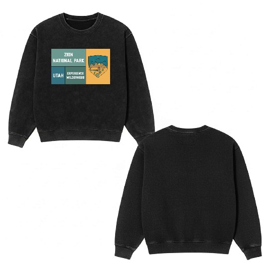 Zion National Park Double Sided Mineral Wash Sweatshirts