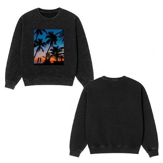SWEETNESS OF DANCE -SUNSET IMAGE. Double Sided Mineral Wash Sweatshirts