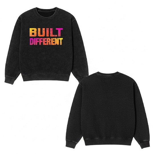 Built Different On Another Level Funny Gaming Double Sided Mineral Wash Sweatshirts