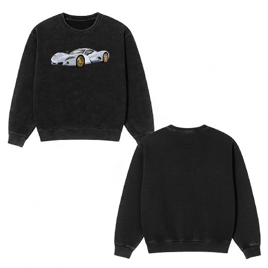 Silver car Double Sided Mineral Wash Sweatshirts