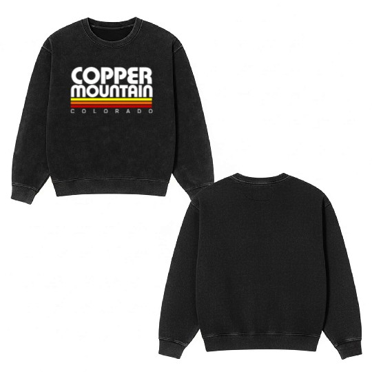 Retro Copper Mountain Colorado Double Sided Mineral Wash Sweatshirts