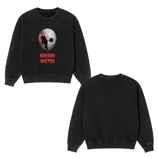 Horror Writer Halloween Costume Double Sided Mineral Wash Sweatshirts