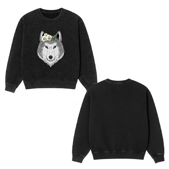 She Wolf Double Sided Mineral Wash Sweatshirts