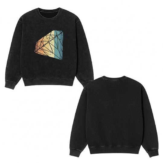 Vintage Diamond Gemstone Jewelry Jeweler Coral Double Sided Mineral Wash Sweatshirts