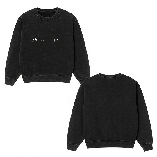 black cat funny ew people - Meowy Cat Lovers Gift Double Sided Mineral Wash Sweatshirts