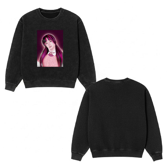 Yeji Itzy Draculaura Monster High Double Sided Mineral Wash Sweatshirts