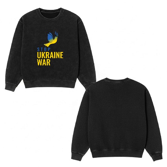 Ukraine Double Sided Mineral Wash Sweatshirts