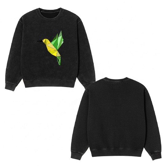 Hummingbird geometrical Double Sided Mineral Wash Sweatshirts