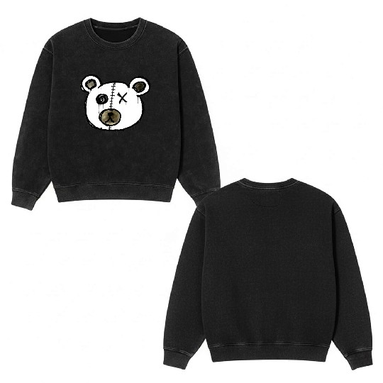 Horror Teddy Double Sided Mineral Wash Sweatshirts