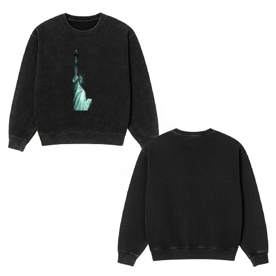 statue of liberty Double Sided Mineral Wash Sweatshirts