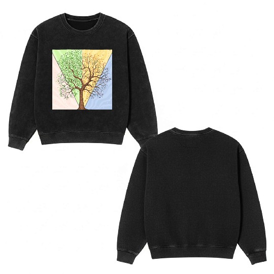 Four Seasons Trees Double Sided Mineral Wash Sweatshirts