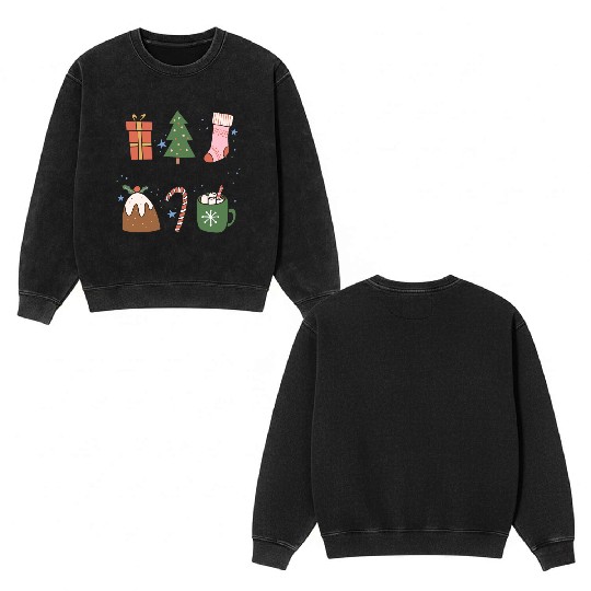 Tis the Season Christmas Double Sided Mineral Wash Sweatshirts