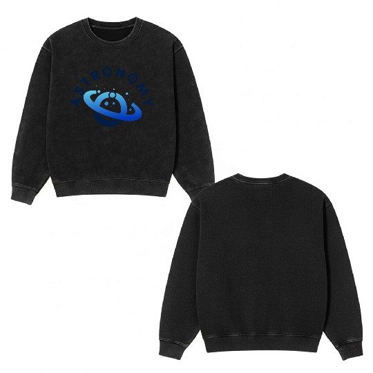 Astronomy Science Double Sided Mineral Wash Sweatshirts