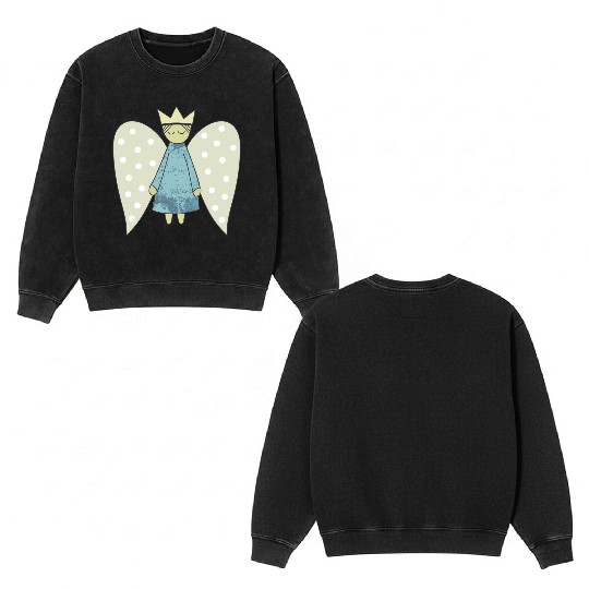 The Flight of the Christmas Angel Double Sided Mineral Wash Sweatshirts