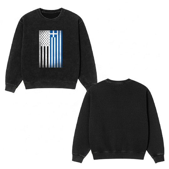 Greece Design for proud Greek Americans Double Sided Mineral Wash Sweatshirts