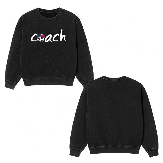 us soccer coach Double Sided Mineral Wash Sweatshirts