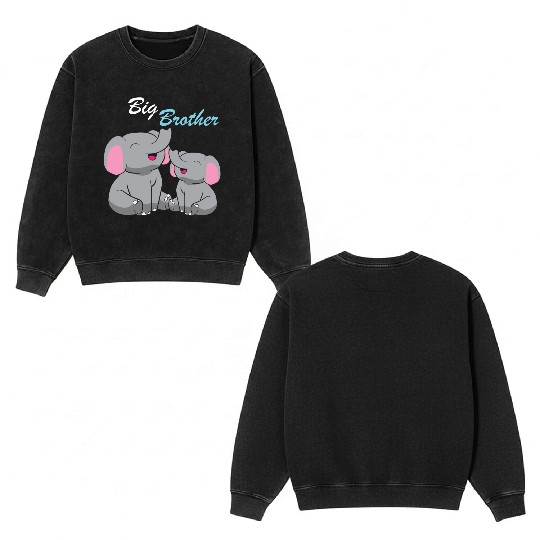 Elephants - Big Brother Double Sided Mineral Wash Sweatshirts
