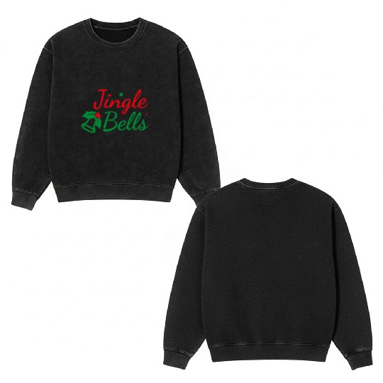 Jingle Bells - Marry Christmas Double Sided Mineral Wash Sweatshirts